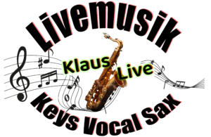 Klaus.Live Logo -Mit Keyboard, Gesang und Saxophon begleite ich Ihre Feier stilvoll beim Empfang oder Dinner – und bringe später die Tanzfläche zum Beben.
